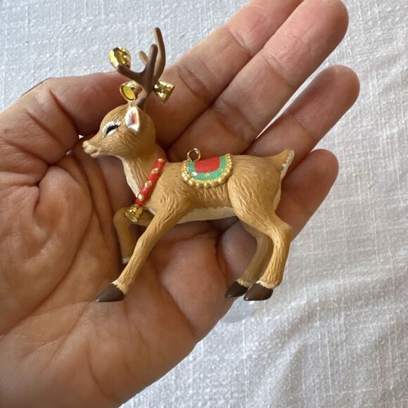 Vintage Hallmark 2000 Ringing Reindeer KOC Membership Christmas Ornament - Picture 7 of 11